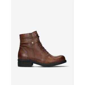 NEW WOLKY women's leather lace up boot in cognac